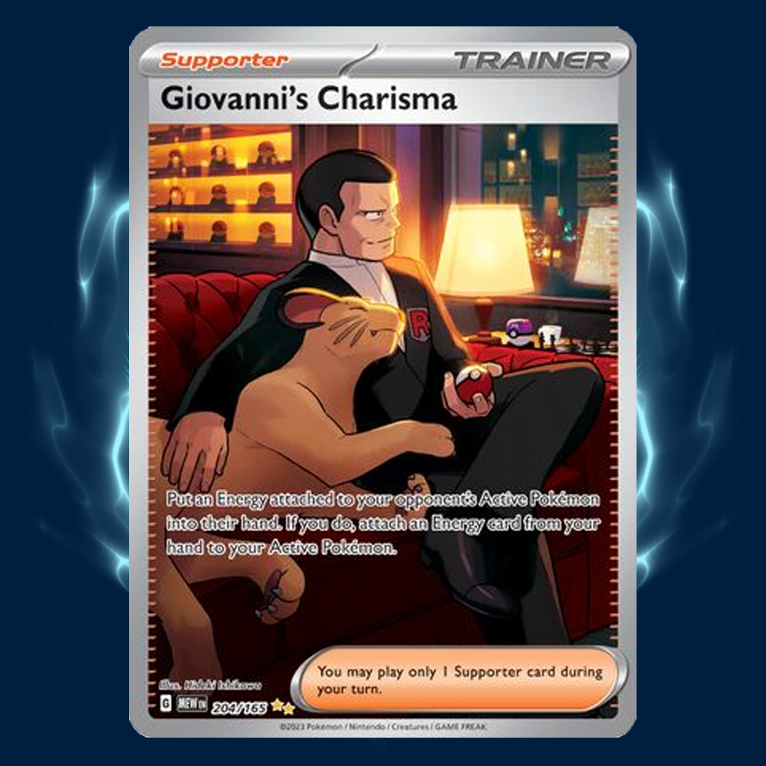 Pokemon 151 Giovanni's Charisma SIR 204/165 Card Galaxy Pokemon 151 Giovanni's Charisma SIR 204/165 Card Galaxy