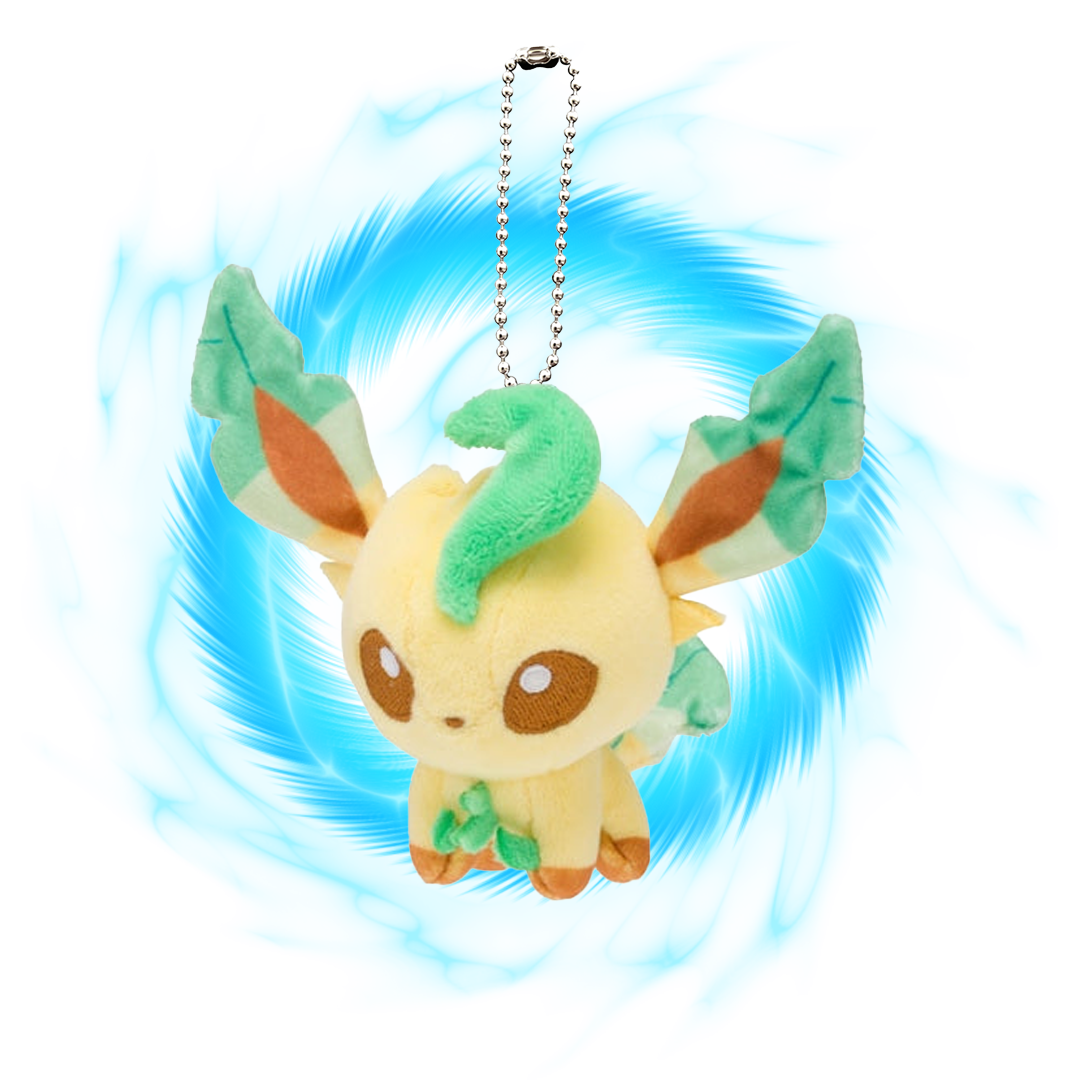 Pokemon Center Leafeon Plush Poke Doll Key Chain Card Galaxy