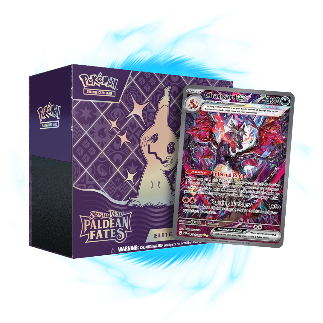 pokemon trading card game paldean fates elite trainer box – Galaxy Language:Englisch Card Type_Enchantment and Espathra show off Rayquaza Pokémon TCG Cards