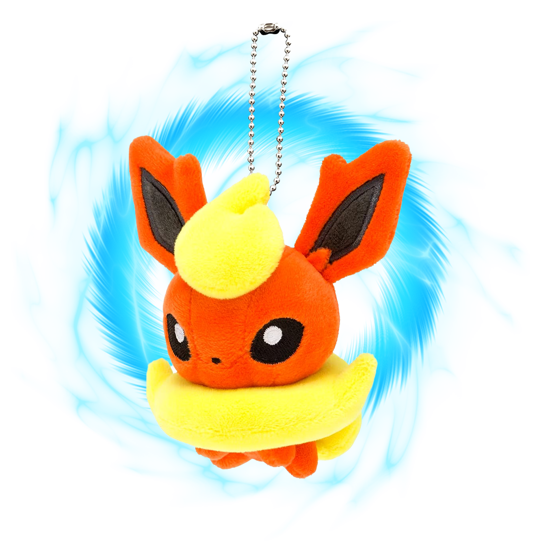 Pokemon Center Flareon Plush Poke Doll Key Chain