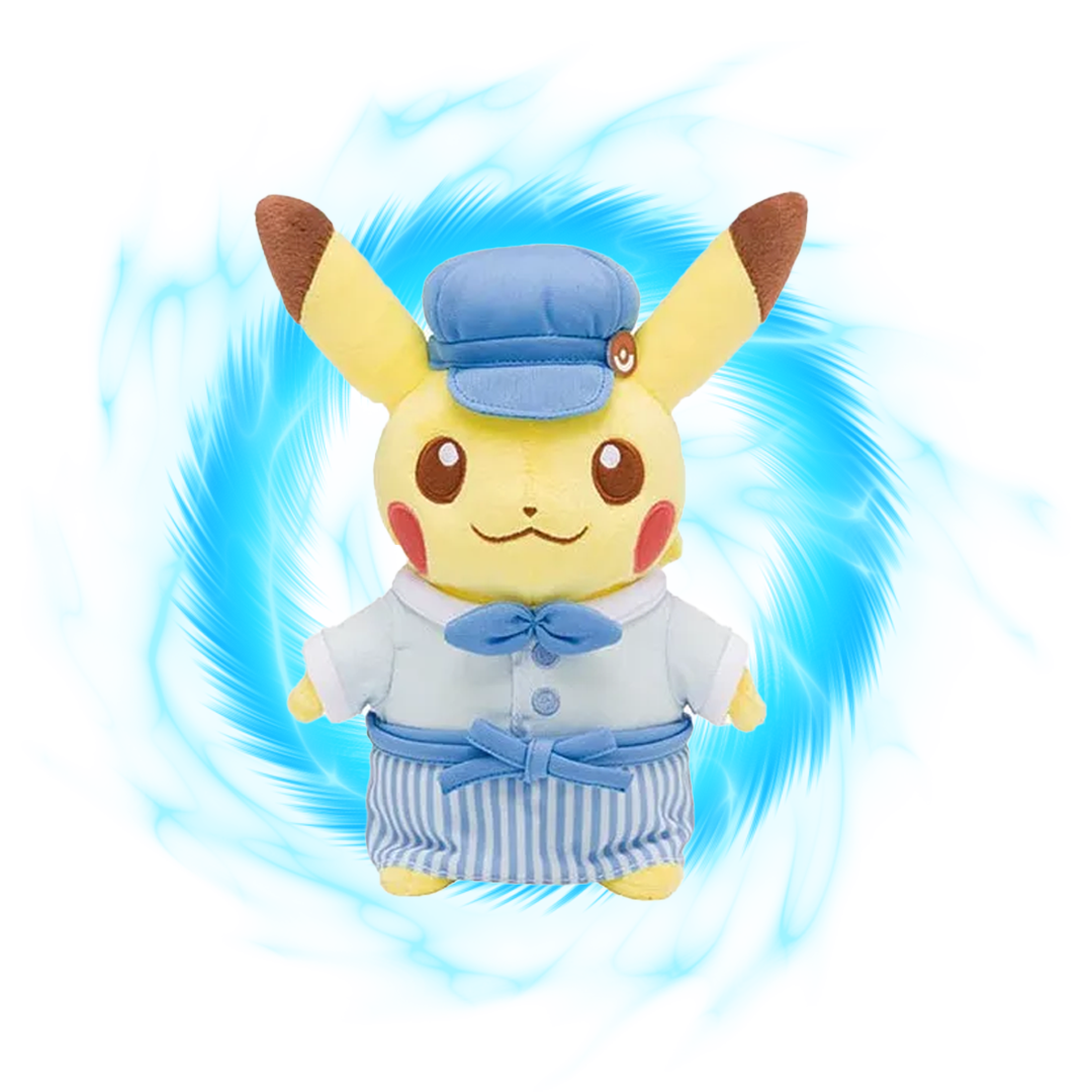 Pokemon Pikachu Café Plush Blue Limited Edition