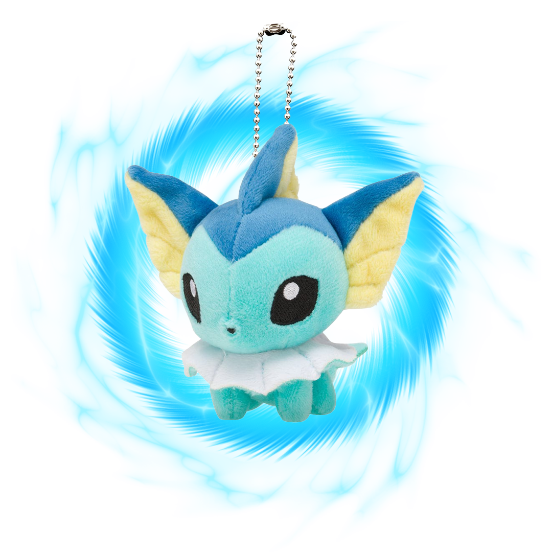 Pokemon Center Vaporeon Plush Poke Doll Key Chain